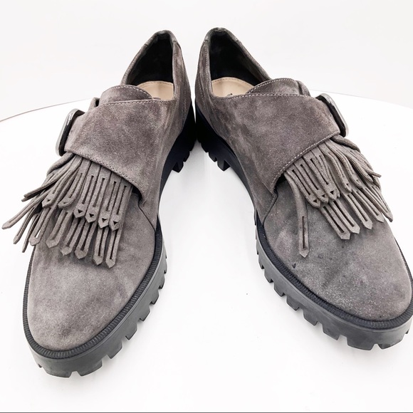 {Vis Spigia} Suede Fringed Loafers - Picture 6 of 16